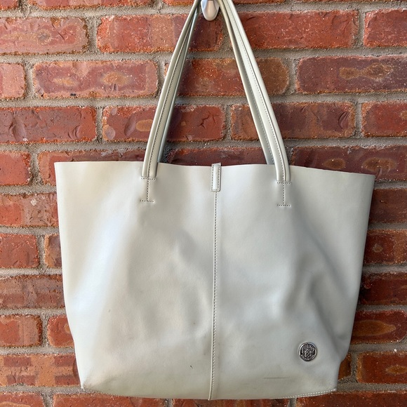 Vince Camuto Leila Laser Cut Leather Shoulder Tote in Blue Hint with Silver - Picture 5 of 7